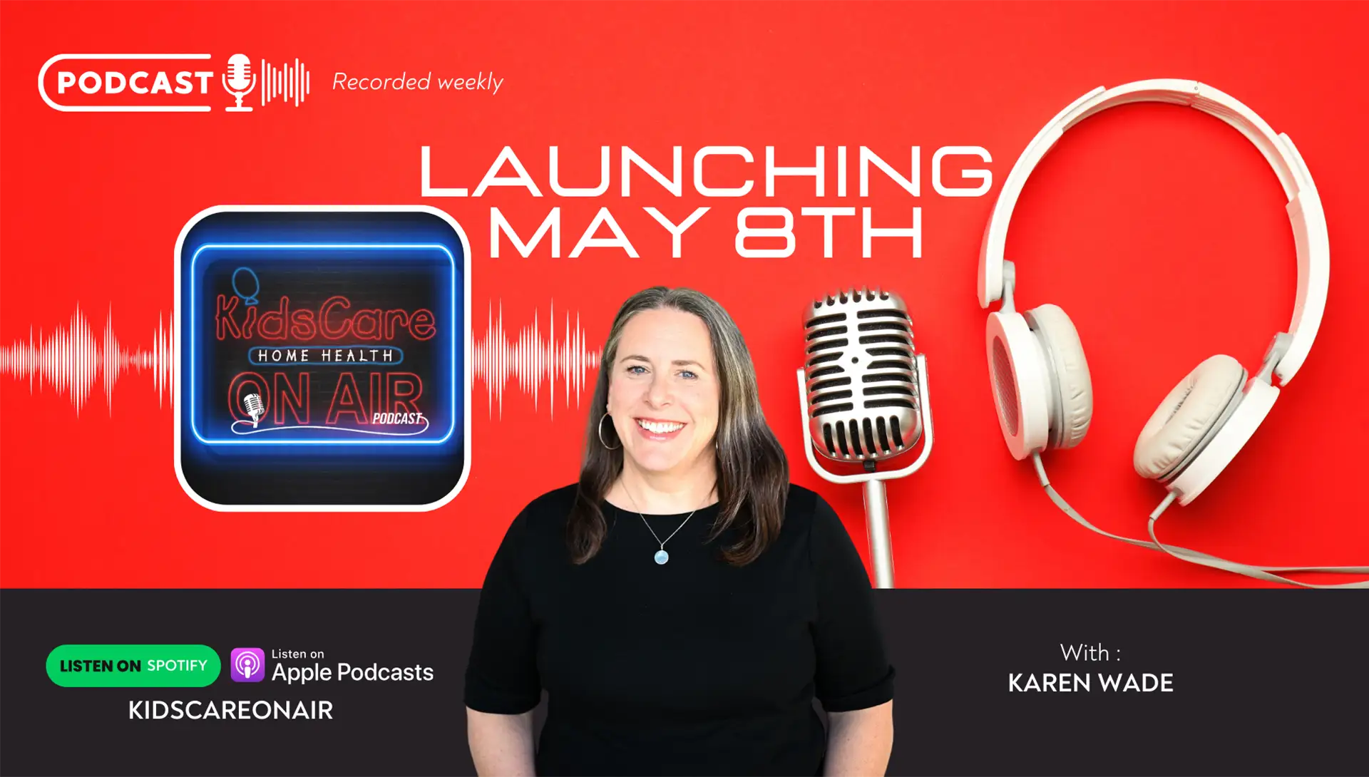 KidsCare on Air Graphic featuring a Speech-Language Pathologist Karen Wade